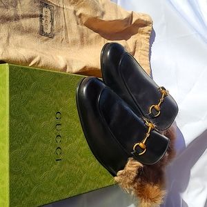 GUCCI MULES W FUR - MENS SIZE 13
